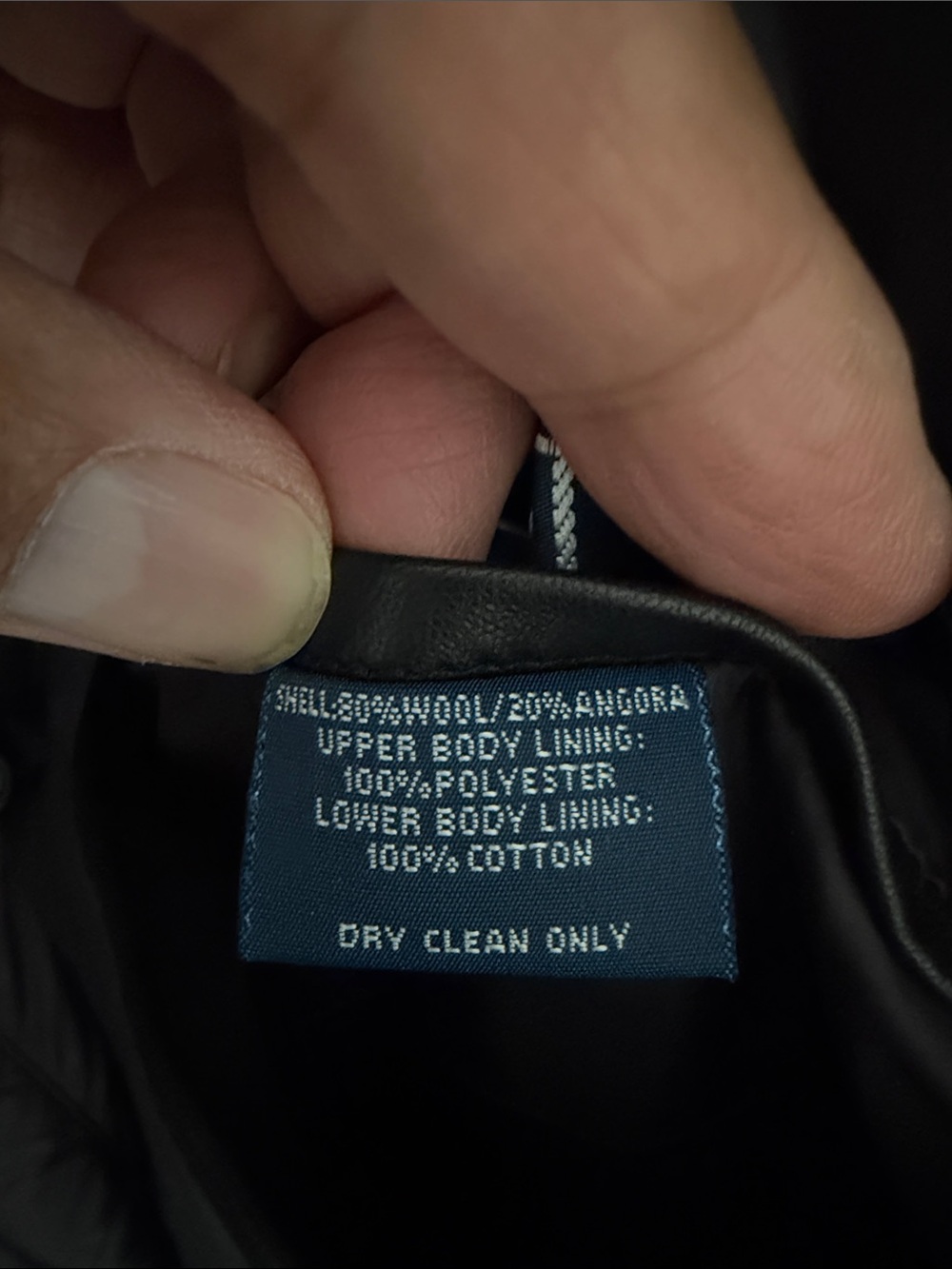 Polo Ralph Lauren Black Wool-Angora Blend Field Coat with Quilted Zip-In Liner - Picture 7 of 9